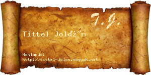 Tittel Jolán névjegykártya